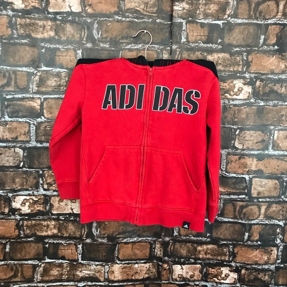 Adidas Boy’s Red & Black Jacket - Picture 2 of 6